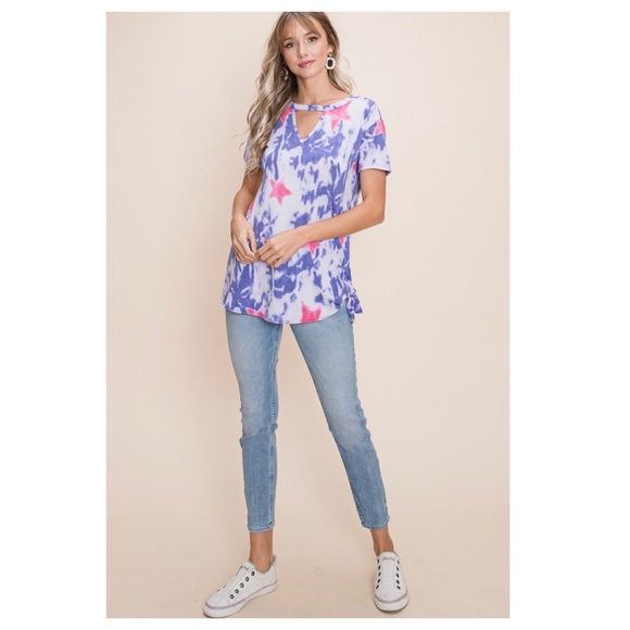 274 ๐ 2 for $16 Pretty purple tie dye star print top - Picture 4 of 7